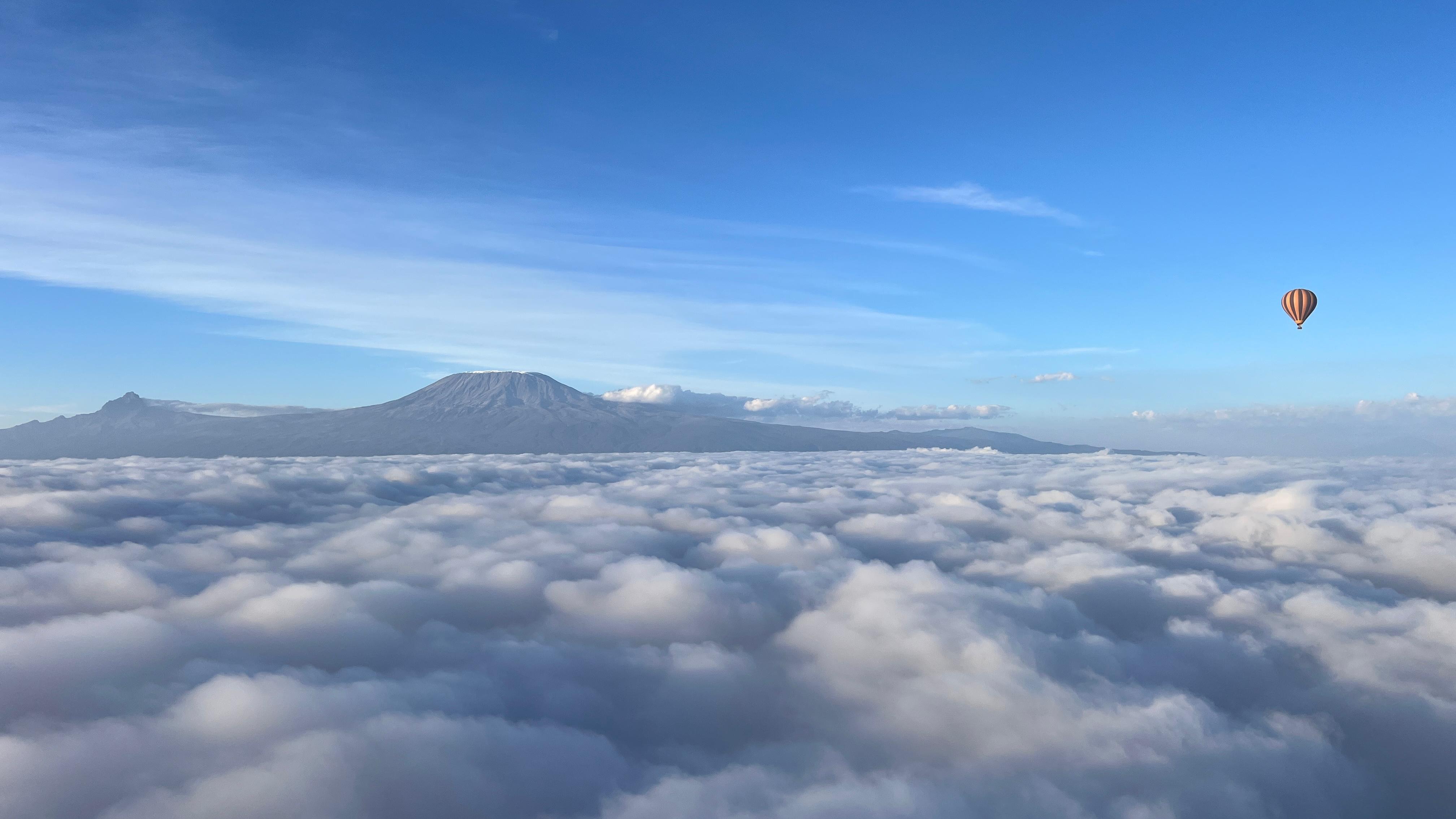 Guests preparing for a sunrise hot air balloon flight in Amboseli, Kenya