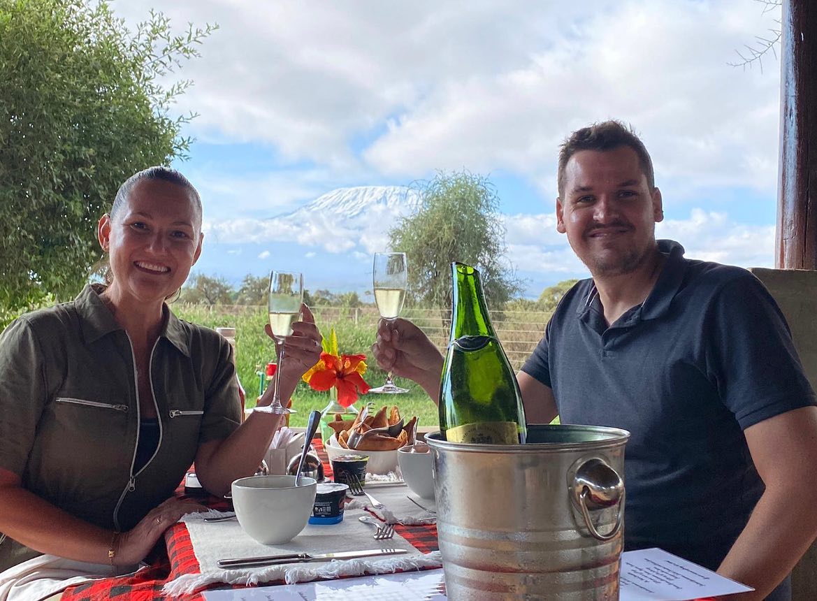 Breakfast pavilion at Kenya Balloon Safaris in Amboseli